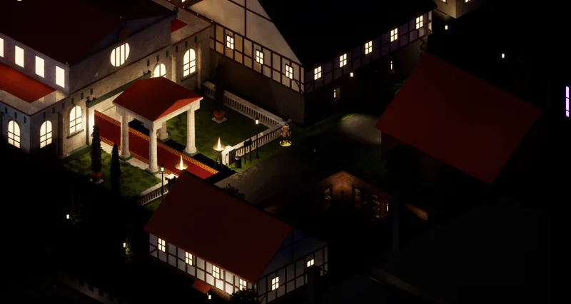 Aston's houses at night