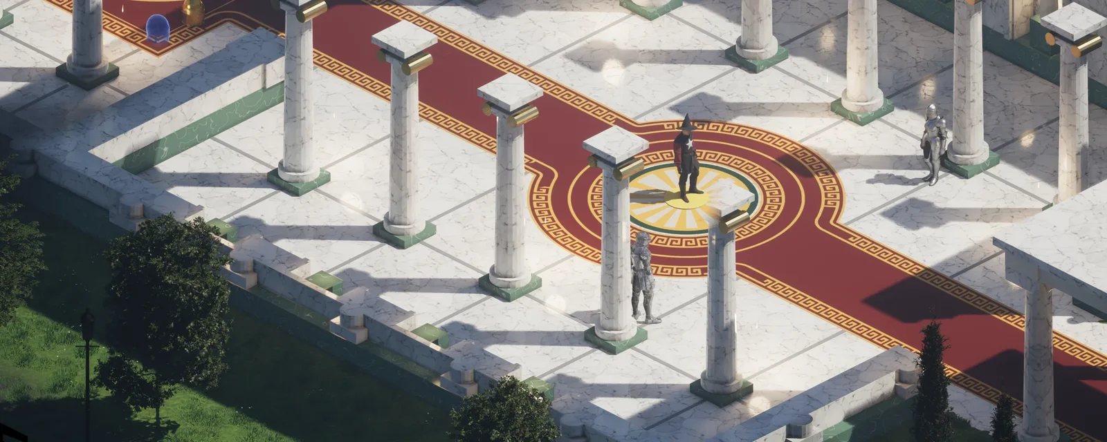 The Temple of Skua forecourt by day