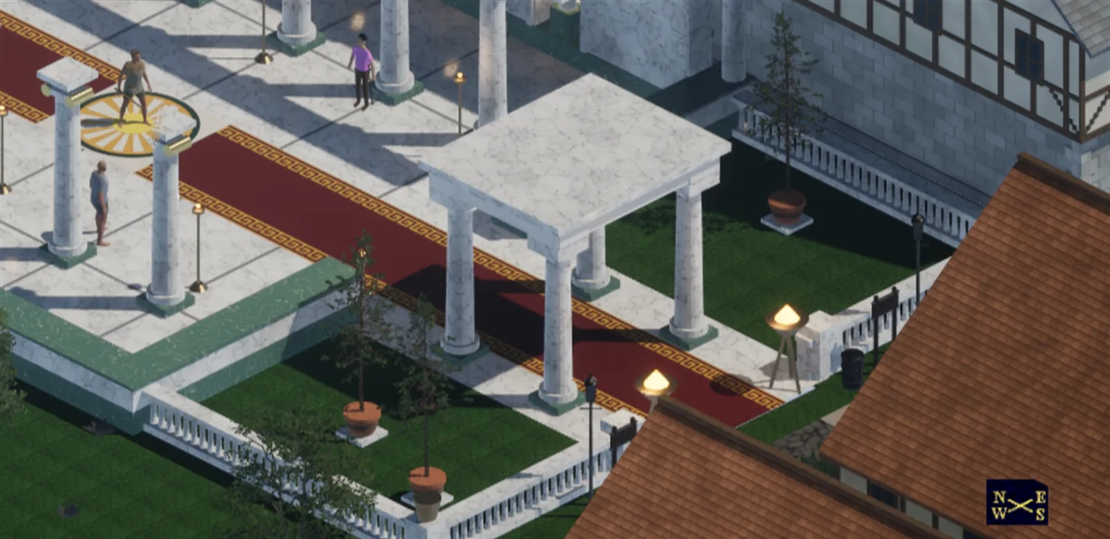 The Temple of Skua forecourt in Aston