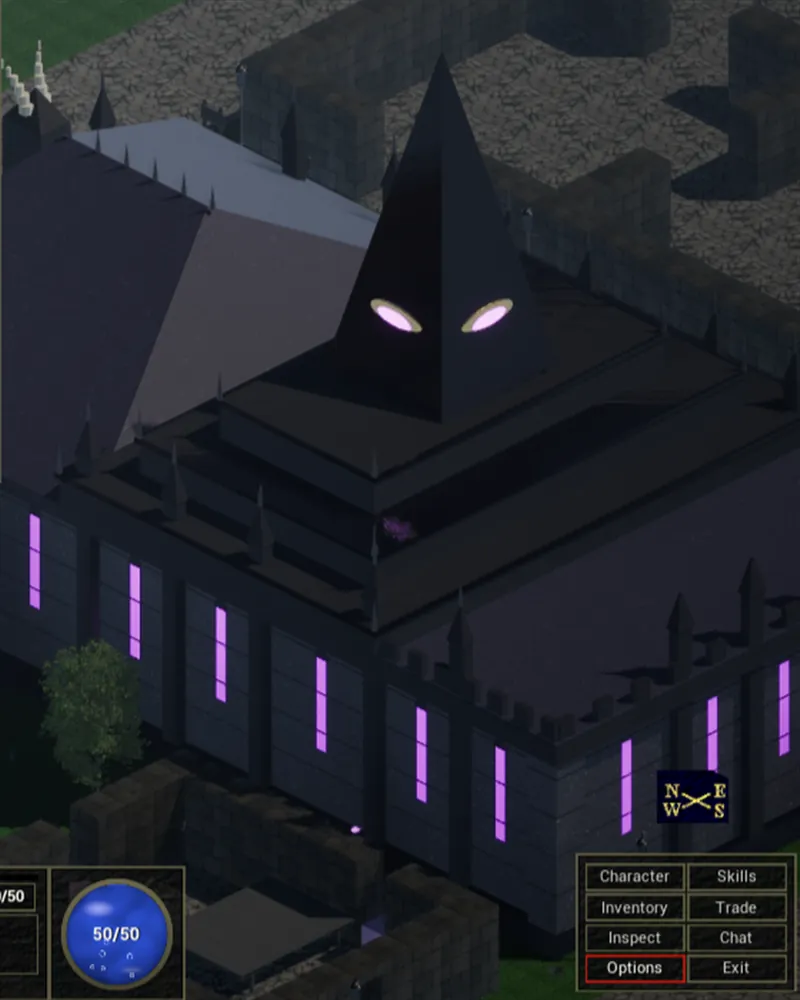 The Purple Temple at night