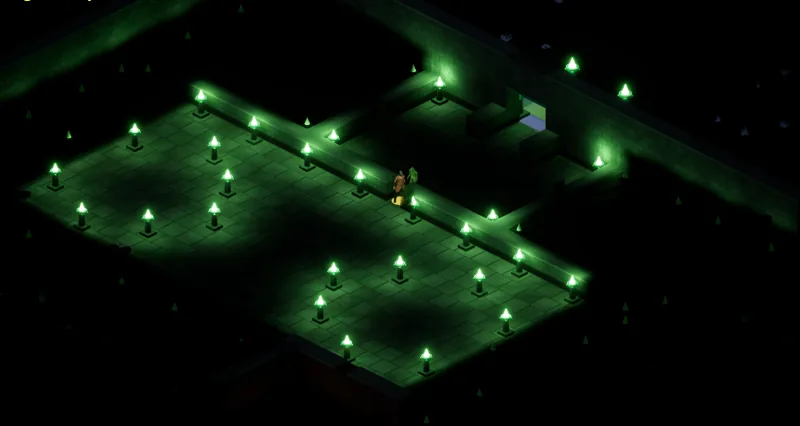 The jungle temple at night